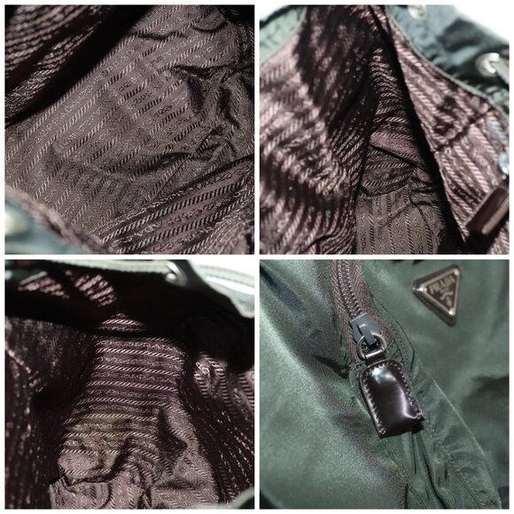 PRADA Backpack Nylon Khaki Silver Auth 140623 - Picture 15 of 16